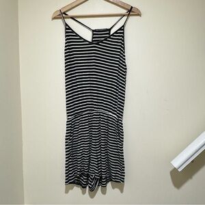 Women’s Brandy Melville Black and White Striped Tank Top Romper 1 Size